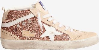 Golden Goose Hohe Glitter-Sneakers Mid-Star