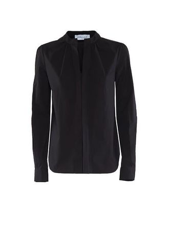 C&acirc;llas Milano Olympia Poplin Blouse in Black at Nordstrom, Size 14