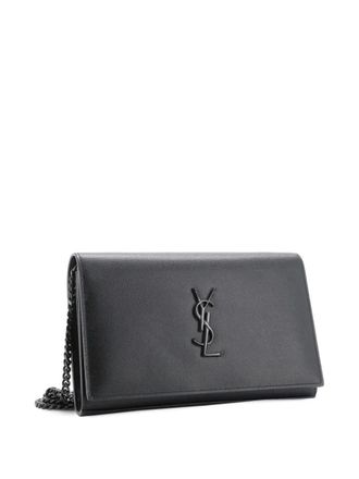 Saint Laurent Classic Monogram Wallet on Chain Leather crossbody bag - Zwart
