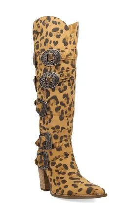 Dingo Spurwest Over the Knee Western Boot in Leopard at Nordstrom, Size 8.5