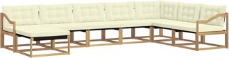 vidaXL Conjunto De Sof&aacute;s De Exterior 8 Uds. Blanco Y Crema Vidaxl