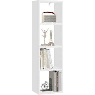 Woltu Librer&iacute;a Con 4 Niveles De Madera 30x106,5x23,5 Cm, Blanco - Woltu