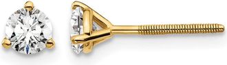 Diamond2Deal 14k Gold 1/2 ct Round Lab Grown Diamond Stud Earrings Screw Back VS Clarity, D-E Color