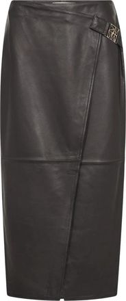Mos Mosh Adalyn Leren Rok - Dames - Leren & Su&egrave;de rokken - Zwart - XS - Leer - Rokken