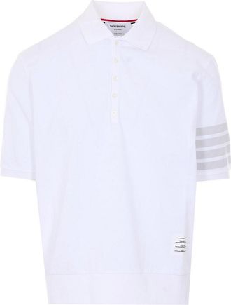 Thom Browne White Garment Dyed Polo
