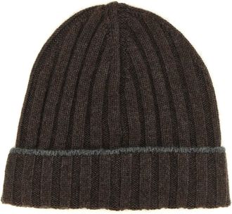 Brunello Cucinelli Cashmere Ribbed Beanie - Brown