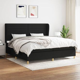 vidaXL Vidaxl - Cama Box Spring Con Colch&oacute;n Tela Negro 200x200 Cm