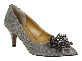 J. Reneé Tacitha Womens Shoes Pewter Dance Glitter : 7 M (B), Textile