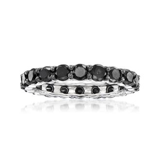 Ross-Simons Black Diamond Eternity Band in 14kt White Gold
