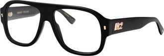Dsquared2 D2 0125 Aviator Optisch Montuur - Heren - Brillen - Zwart - 56 MM - Accessoires