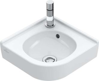 Villeroy & Boch Villeroy&boch - O.novo, Lavamanos, Largo Lateral: 320 Mm, Angular, Para Grifer&iacute;a De 1 Orificio, Orificio Para Grifer&iacute;a Perforado, Con Rebosadero, Porc