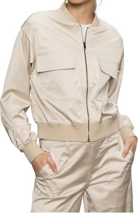 Sanctuary Skyline Sateen Bomber Jacket In Mother Of Pearl