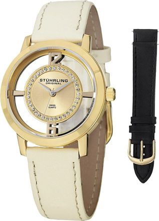 St&uuml;hrling Womens Winchester Gold Dial Watch