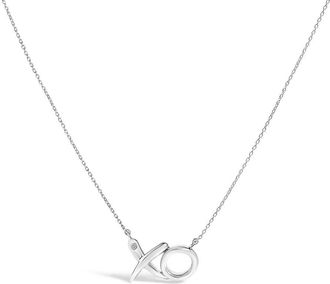 House of Brilliance Sterling Silver Diamond Accent XO Pendant Necklace