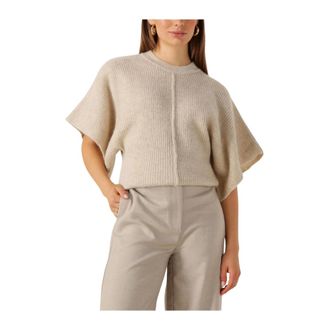 Est'seven Dames, Truien, Beige, Maat: S Wol