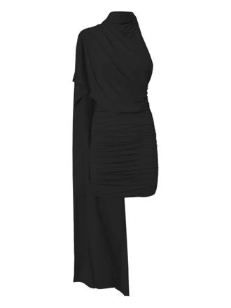 Andamane Waverly cape effect-ruched mini dress - women - Polyester/Lycra - 44 - Black