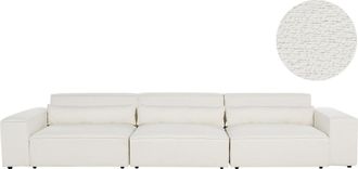 Beliani Beliani - Moderno Sof&aacute; Modular 3 Plazas Tapizado De Boucl&eacute; Blanco Hellnar