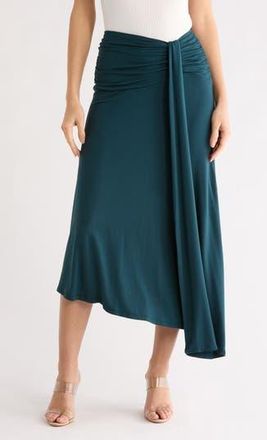 Renee C Draped Asymmetric Midi Skirt in Hunter Green at Nordstrom Rack, Size X-Large
