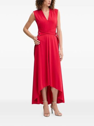 DKNY ring belted midi dress - Red