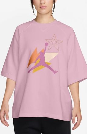 Nike Jordan Brooklyn Fleece French Terry Oversize T-Shirt in 676 Icdcmn at Nordstrom, Size Medium