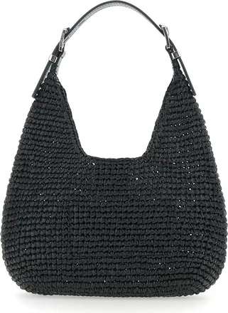 Michael Michael Kors Womens Small Shoulder Bag Nolita Black Raffia Polypropylene