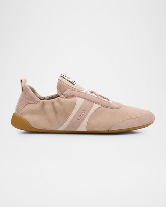 Chlo&eacute; Kick Suede Low-Top Sneakers