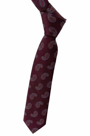 Robert Talbott Mens Best Of Class Woven Silk Tie In Burgundy, Brown, And Bronze Paisley