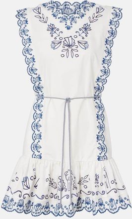 Alemais Al&eacute;mais Leela embroidered cotton minidress