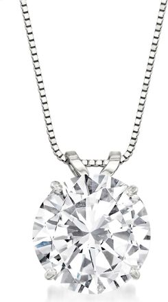 Ross-Simons CZ Solitaire Necklace in 14kt White Gold
