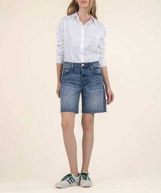 Kut from the Kloth Hailey High Rise Bermuda Shorts In Vigor With Dark Base Wash