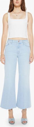 Mother Womens Twister Ankle Fray Jeans In Light Wash