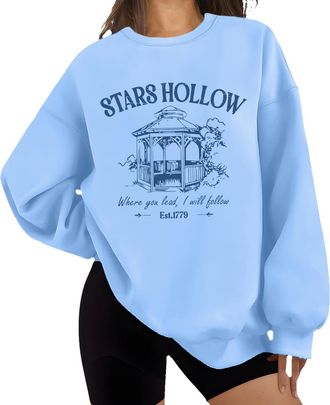 Generic Stars Hollow Sweatshirt, Stars Hollow Where You Lead I Will Follow Shirt, Unisex Sweatshirt Sky Blue