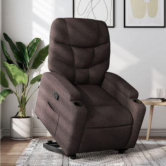 vidaXL Vidaxl - Sill&oacute;n Reclinable Elevable Tela Marr&oacute;n Oscuro