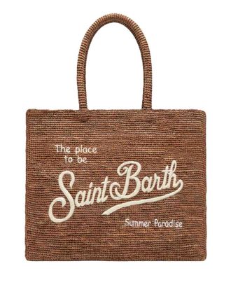 MC2 Saint Barth Vanity border raffia shoulder bag
