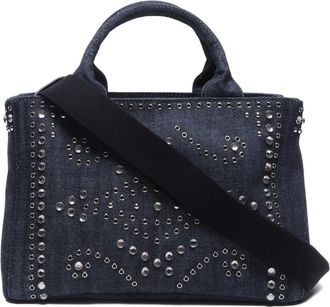 Prada Borsa tote Canapa anni 2000 - Blu