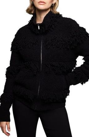 Nic+Zoe Fringe Knit Jacket in Black Onyx at Nordstrom Rack, Size Xx-Large