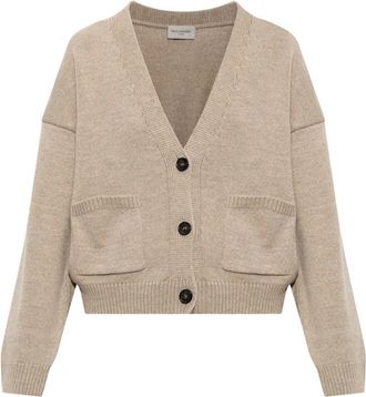 Paul & Shark Wollemantel met zakken - Dames - Truien - Beige - Maat: XS Wol