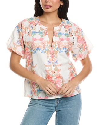 Allison Allison Josephine Linen-Blend Top