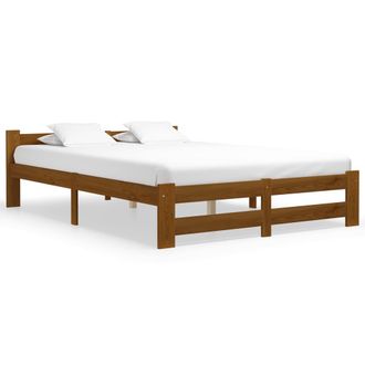 vidaXL Estructura Cama Sin Colch&oacute;n Madera Pino Marr&oacute;n Miel 160x200 Cm Vidaxl