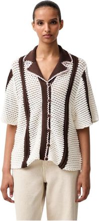 Stine Goya Relaxed Shirt - Dames - Overhemden - Beige - S - Katoen - Overhemden