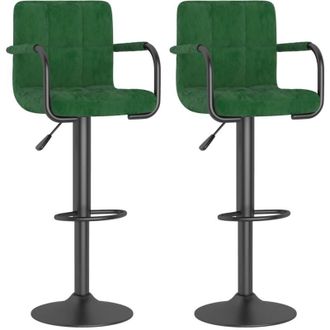 vidaXL Vidaxl - Taburetes De Cocina 2 Unidades Terciopelo Verde Oscuro