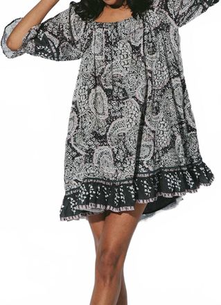 Cleobella Anila Mini Dress In Printed Black