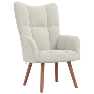 vidaXL Sill&oacute;n De Relax De Terciopelo Blanco Crema Vidaxl