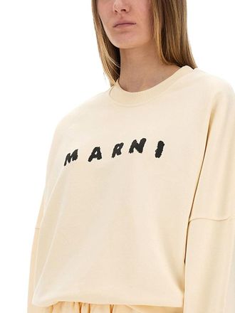 Marni Cotton Print Knit Sweatshirt - Ivory