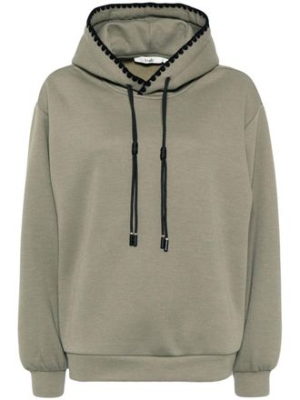 B+ab contrast-detail hoodie - women - Cotton/Polyester - S - Green