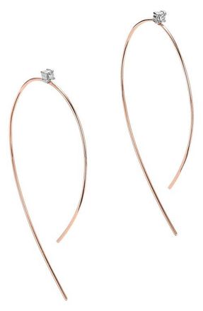 Lana Jewelry Hooked on Hoops Diamond Earrings in Rose Gold at Nordstrom