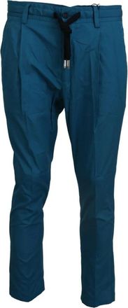 Dolce & Gabbana Stijlvolle Blauwe Casual Chino Broek - Heren - Slim Fit Broeken - Blauw - XS - Katoen - Broeken