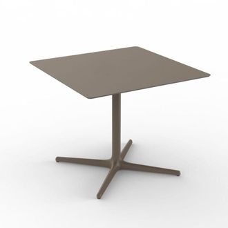 Resol Mesa cuadrada 90x90 toledo madera metal marr&oacute;n