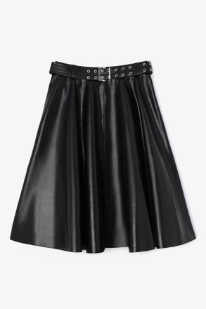 Ganni Black Recycled Leather Skirt - Size 6