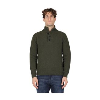 Dondup Truien & Vesten, Heren, Groen, M, Wol, Wollen Coltrui met Wolknopen